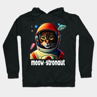 FUNNY SPACE CAT IS A MEOW-STRONAUT CUTE KITTEN FELINE Hoodie